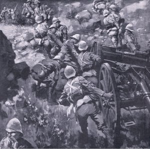 De Lislesin marssi Elands Vletiin, teoksesta After Pretoria: The Guerilla War, jonka on julkaissut Harmsworth Bros Limited, 1901.